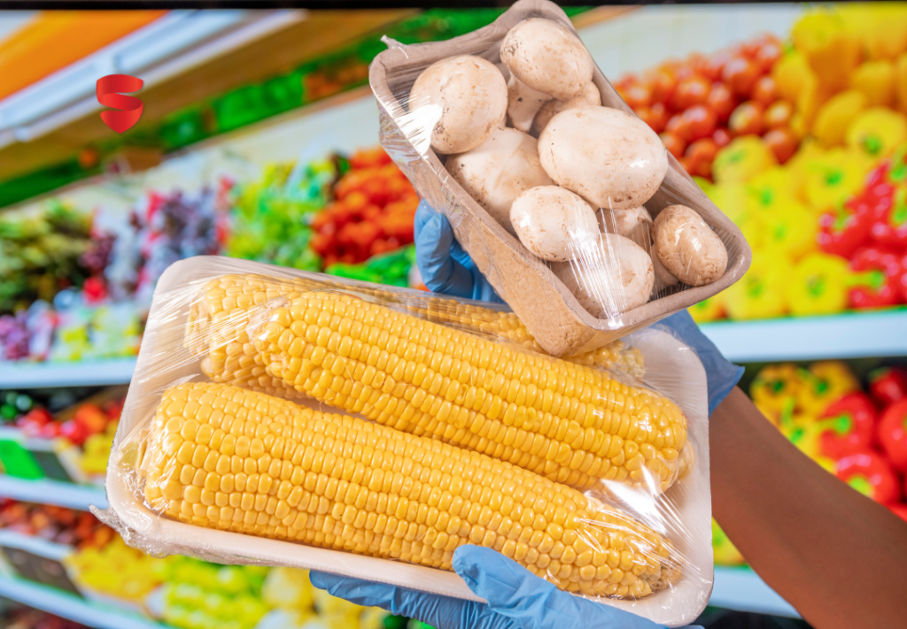 Fresh Produce & Mushroom Films overwrapped by Autotray wrapping Machines present in the Retail Chain Stores